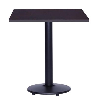 Mesa Zeta Ferro Preto 75 Cm (alt) Disco Redondo Tampo Mdp Quadrado 70 Cm (larg) X 2,5 Cm (alt) Preto