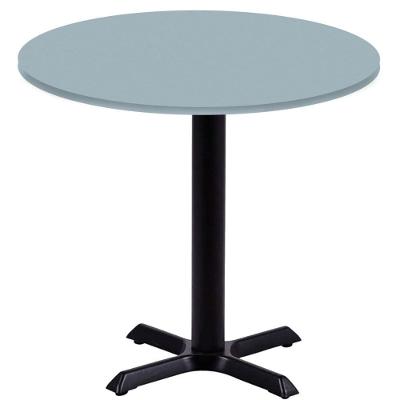 Mesa ômega Ferro Preto 74 Cm (alt) Base Em X Tampo Mdp Redondo 60 Cm (larg) X 2,50 Cm (alt) Cinza