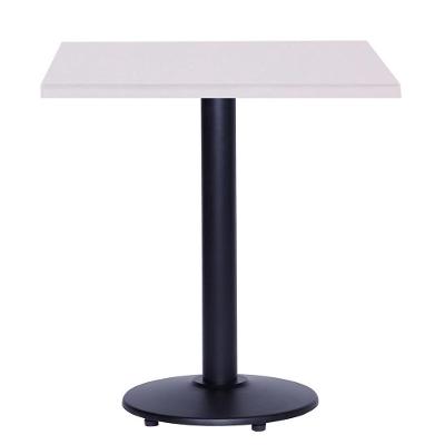 Mesa Zeta Ferro Preto 75 Cm (alt) Disco Redondo Tampo Mdp Quadrado 70 Cm (larg) X 2,50 Cm Alt Branco