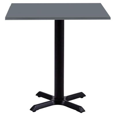 Mesa ômega Ferro Preto 74 Cm (alt) Base Em X Tampo Mdp Quadrado 70 Cm (larg) X 2,50 Cm (alt) Grafito
