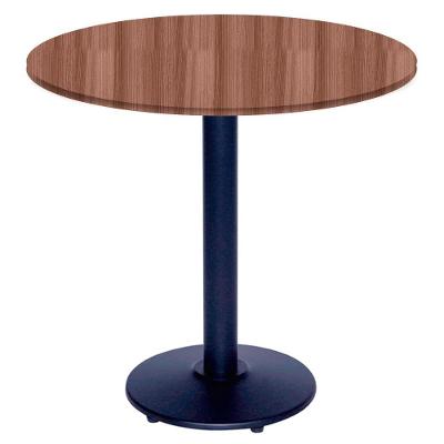 Mesa Zeta Ferro Preto 75 Cm (alt) Disco Redondo Tampo Mdp Redondo 60 Cm (larg) X 2,5 Cm (alt) Walnut