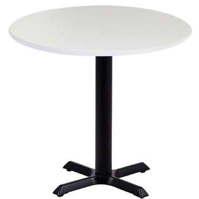 Mesa ômega Ferro Preto 74 Cm (alt) Base Em X Tampo Mdp Redondo 70 Cm (larg) X 2,50 Cm (alt) Branco