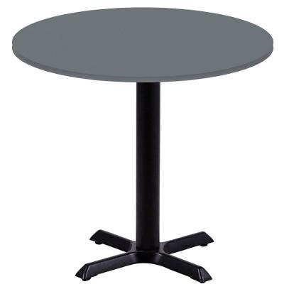 Mesa ômega Ferro Preto 74 Cm (alt) Base Em X Tampo Mdp Redondo 70 Cm (larg) X 2,50 Cm (alt) Grafito
