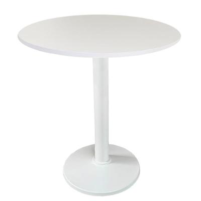 Mesa Zeta Ferro Branco 75 Cm (alt) Disco Redondo Tampo Mdp Redondo 80 Cm (larg) X 2,5 Cm (alt) Branco