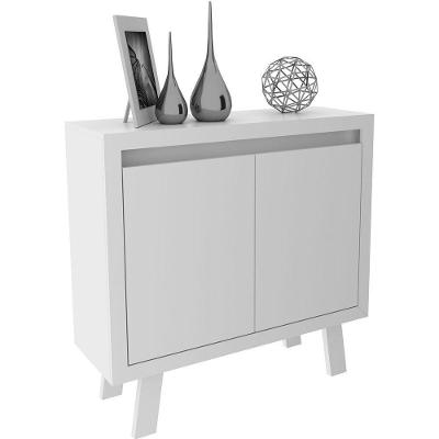 Balcão Armário Para Escritório Com 2 Portas E 1 Prateleira Branco