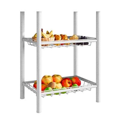 Fruteira S/ Tampo Granito 2 Cestos Aço Carbono Carol Cromo Branco