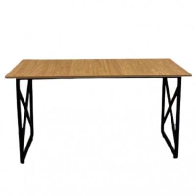 Mesa De Escritório Aço Ferro Metal Robusta Cor Preto Mdf Claro Estilo Industrial Me-05