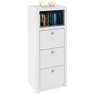 Armário Para Escritório Com 3 Gavetas Arquivo Branco