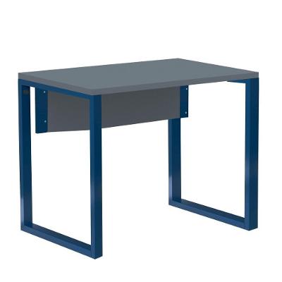Mesa Escritório P25 Tub Pandin 90 Cm (larg) Tampo Mdp Grafito Pé Aço Tubular Azul Del Rey