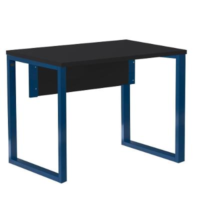 Mesa Escritório P25 Tub Pandin 90 Cm (larg) Tampo Mdp Preto Pé Aço Tubular Azul Del Rey
