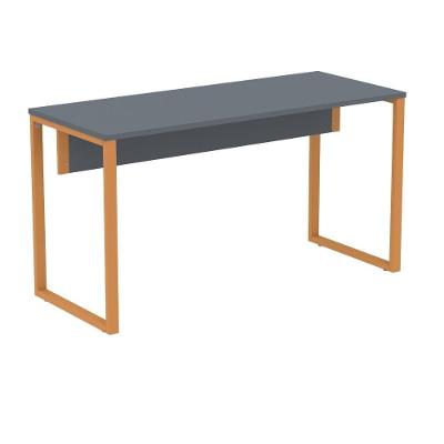 Mesa Escritório P25 Tub Pandin 170 Cm (larg) X 70 Cm (prof) Tampo Mdp Grafito Pé Aço Tubular Laranja