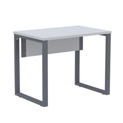 Mesa Escritório P25 Tub Pandin 90 Cm (larg) Tampo Mdp Cinza Pé Aço Tubular Grafito