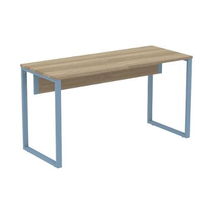Mesa Escritório P25 Tub Pandin 170 Cm (larg) X 70 Cm (prof) Tampo Mdp Noce Pé Aço Tubular Azul Dali
