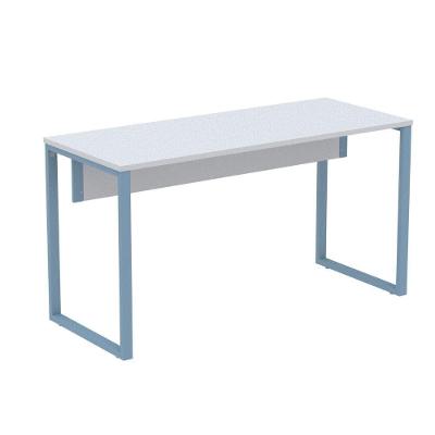 Mesa Escritório P25 Tub Pandin 170 Cm (larg) X 70 Cm (prof) Tampo Mdp Cinza Pé Aço Tubular Azul Dali