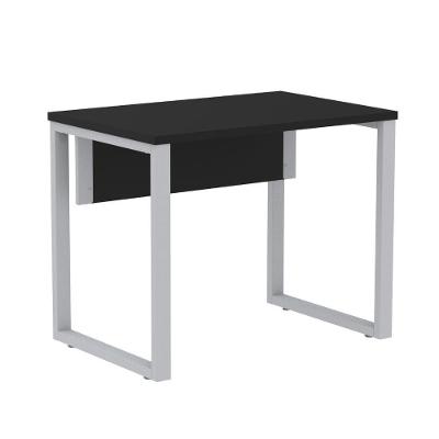 Mesa Escritório P25 Tub Pandin 90 Cm (larg) Tampo Mdp Preto Pé Aço Tubular Cinza