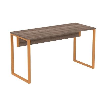 Mesa Escritório P25 Tub Pandin 170 Cm (larg) X 70 Cm (prof) Tampo Mdp Walnut Pé Aço Tubular Laranja