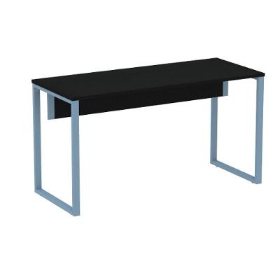 Mesa Escritório P25 Tub Pandin 150 Cm (larg) X 70 Cm (prof) Tampo Mdp Preto Pé Aço Tubular Azul Dali