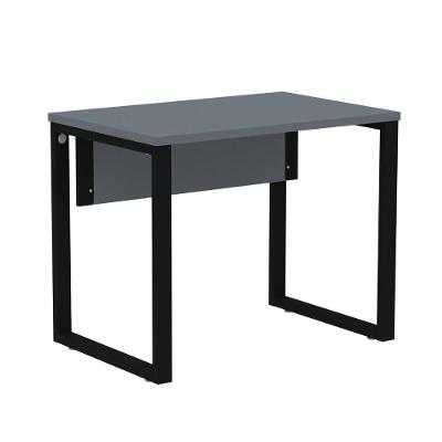 Mesa Escritório P25 Tub Pandin 90 Cm (larg) Tampo Mdp Grafito Pé Aço Tubular Preto