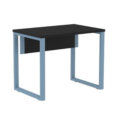Mesa Escritório P25 Tub Pandin 90 Cm (larg) Tampo Mdp Preto Pé Aço Tubular Azul Dali