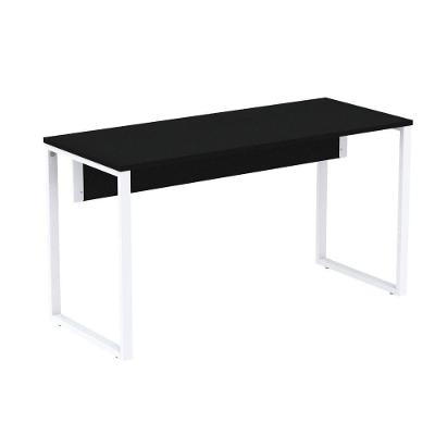 Mesa Escritório P25 Tub Pandin 170 Cm (larg) X 70 Cm (prof) Tampo Mdp Preto Pé Aço Tubular Branco