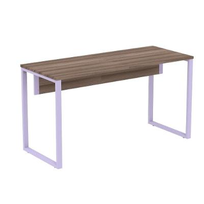 Mesa Escritório P25 Tub Pandin 150 Cm Largura X 70 Cm Profundidade Tampo Mdp Walnut Pé Aço Tubular Lilás