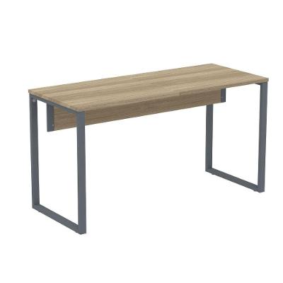 Mesa Escritório P25 Tub Pandin 150 Cm Largura X 70 Cm Profundidade Tampo Mdp Noce Pé Aço Tubular Grafito