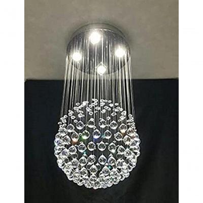 Lustre Globo Cristal K9 30cm De Diâmetro Para, Quarto, Cozinha, Hall, Sala De Jantar 50cm
