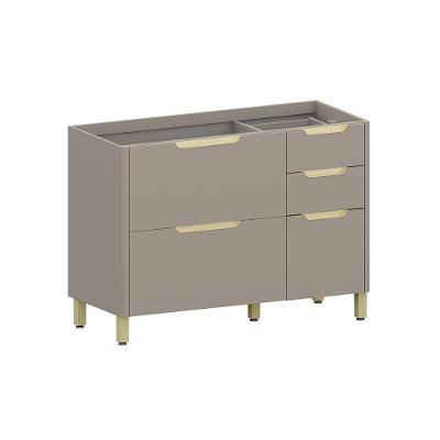 Balcão De Cozinha Para Pia 120cm 2 Portas E 3 Gavetas Sem Ta Cinammon/cinammon