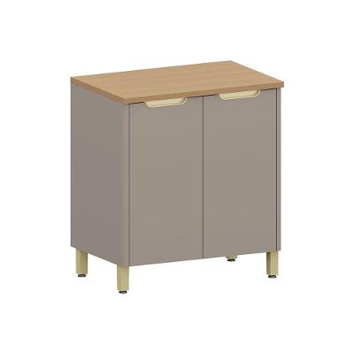 Balcão De Cozinha 80cm 2 Portas Com Tampo Lumina Luciane Móv Cinammon/cinammon