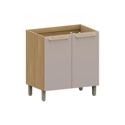 Balcão De Cozinha 80cm 2 Pts Elegance Luciane Móveis Freijó/cinammon