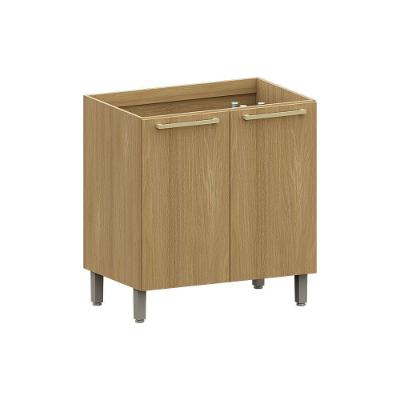 Balcão De Cozinha 80cm 2 Pts Elegance Luciane Móveis Freijó/freijó Brasil