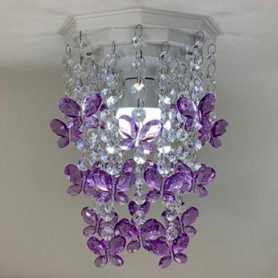 Lustre Para Quarto Infantil Bebê Menina Ou Menino Borboletas Lilás