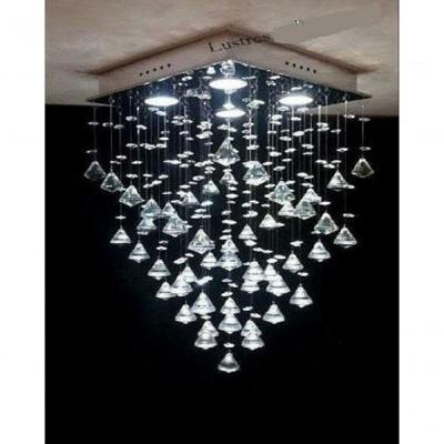 Lustre Para Sala, Quarto, Hall, Sala De Jantar, Cozinha Em Cristal K9 Base 30x30 80cm