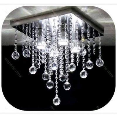 Lustre Para Cozinha, Sala, Quarto, Hall Em Cristal Base 30x30 40cm