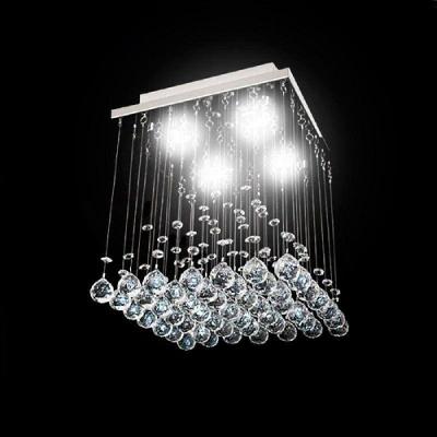 Lustre Para Sala, Quarto, Hall, Cozinha, Sala De Jantar Em Cristal Base 30x30 50cm