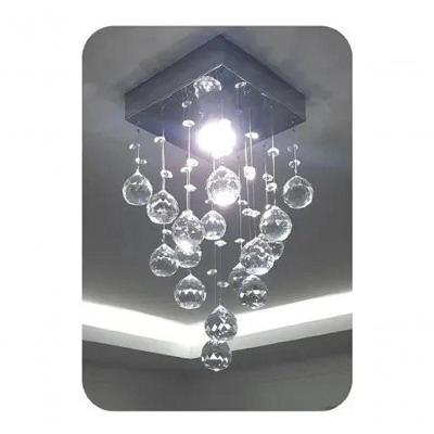 Lustre Para Sala, Quarto, Cozinha, Banheiro, Corredor Em Cristal Base 14x14 50cm