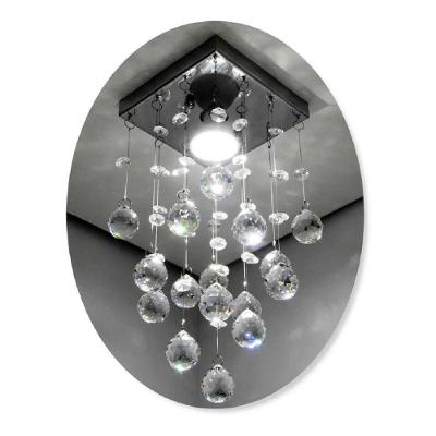 Lustre Para Sala, Quarto, Banheiro, Cozinha Em Cristal K9 Base 14x14 60cm