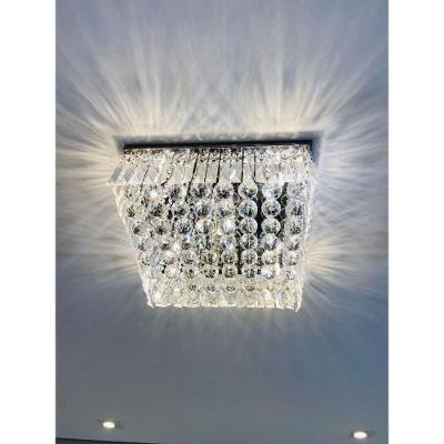 Lustre Para Quarto, Sala, Cozinha, Hall Em Cristal Legitimo Base 42x42 30cm