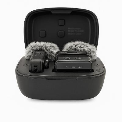 Microfone De Lapela Sem Fio Com Abafadores - Profissional - Preto