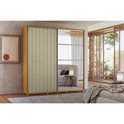 Guarda Roupa Monet Mdf Com Espelho 2 Porta De Correr Com Amortecimento 4 Gavetas Com Corrediças Telescópicas