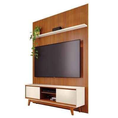 Combo Painel De Tv 60 Polegadas + Rack Milo - 7 Decor Cinamomo E Off White