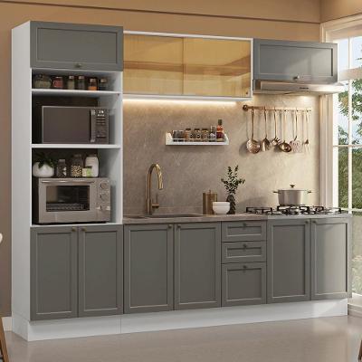 Armário De Cozinha Completa 270 Cm Branco/cinza Vik Madesa 02 Branco/cinza