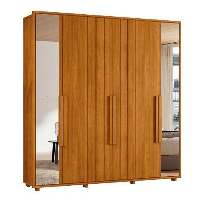 Guarda-roupa Casal Portinari Ripado 6 Portas 4 Gavetas 2 Portas C/ Espelho - 7 Decor Cinamomo