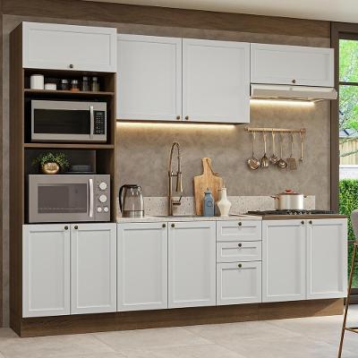 Armário De Cozinha Completa 270 Cm Rustic/branco Vik Madesa 01 Rustic/branco