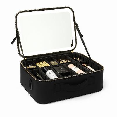 Maleta De Maquiagem Com Espelho E Iluminação Led – Ideal Para Viagens