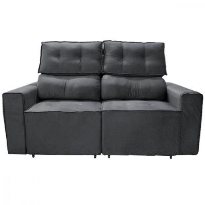 Sofá Para Sala Reclinavel Estofado Price 180cm Suede Grafite Grafite