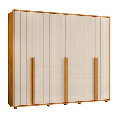 Guarda-roupa Casal Volpi Ripado 6 Portas 6 Gavetas - 7 Decor Cinamomo E Off White