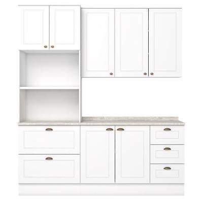 Cozinha Modulada Americana 3 Peças Com Torre Quente 2 Fornos Branco/calcare - Móveis Henn Branco/calcare