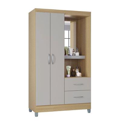 Guarda Roupa Cordoba 2 Portas 2 Gavetas Poquema Damasco/off White