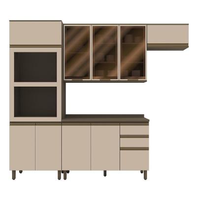Cozinha Modulada Connect 4 Peças Com Torre Quente 2 Fornos Duna/cristal - Móveis Henn Duna/cristal